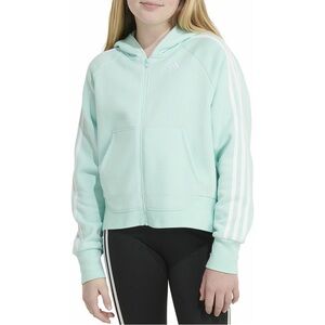 Adidas Kids Light Green Zip-Up Hoodie